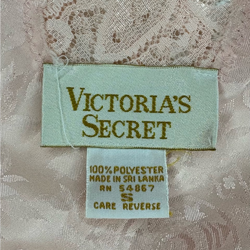 Vintage Victoria’s Secret Pink Lace Satin Slip Dress Y2K Size S - Picture 8 of 9